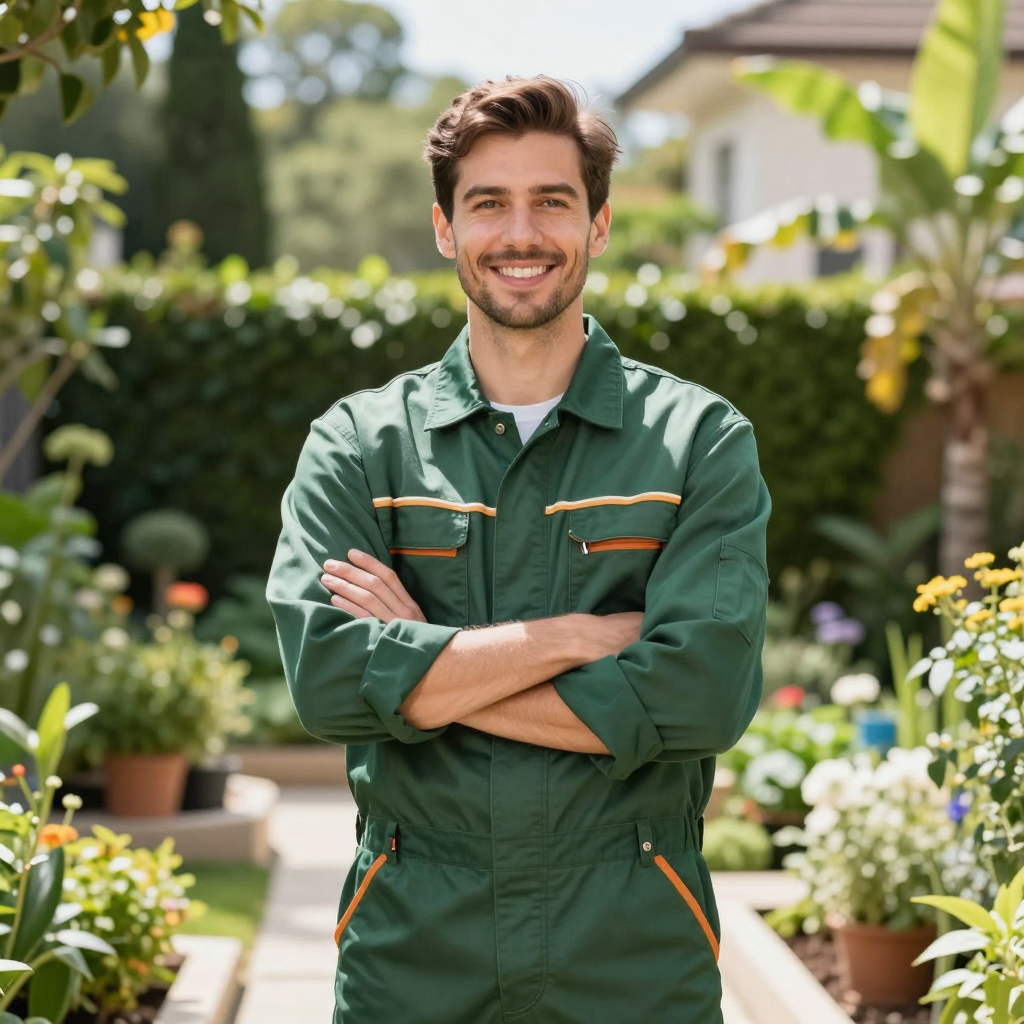 Gerhard bei der Arbeit im Garten